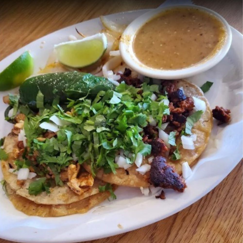Plate of freshly made Mexican food at Dos Molinos